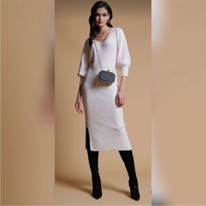 Rachel Parcell Sz.XXS Bubble Sleeve Ribbed Knit Sweater Dress BNWT